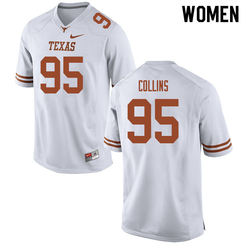 Women #95 Alfred Collins Texas Longhorns College Football Jerseys Sale-White
